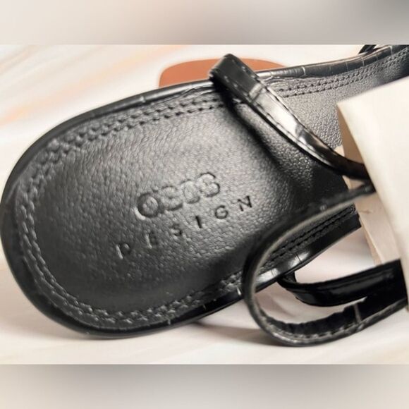 ASOS Women's Strappy Platform‎ Heeled Sandals Party Black Square Toe Size 7 - Picture 5 of 7